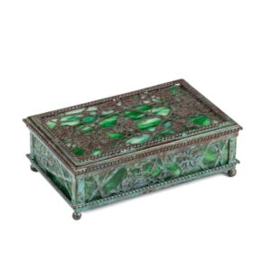 Tiffany antique malachite box in a twisted carved metal — image 1