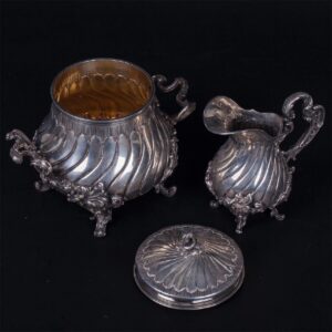 French silver 4-piece tea & coffee set in original oak — image 5