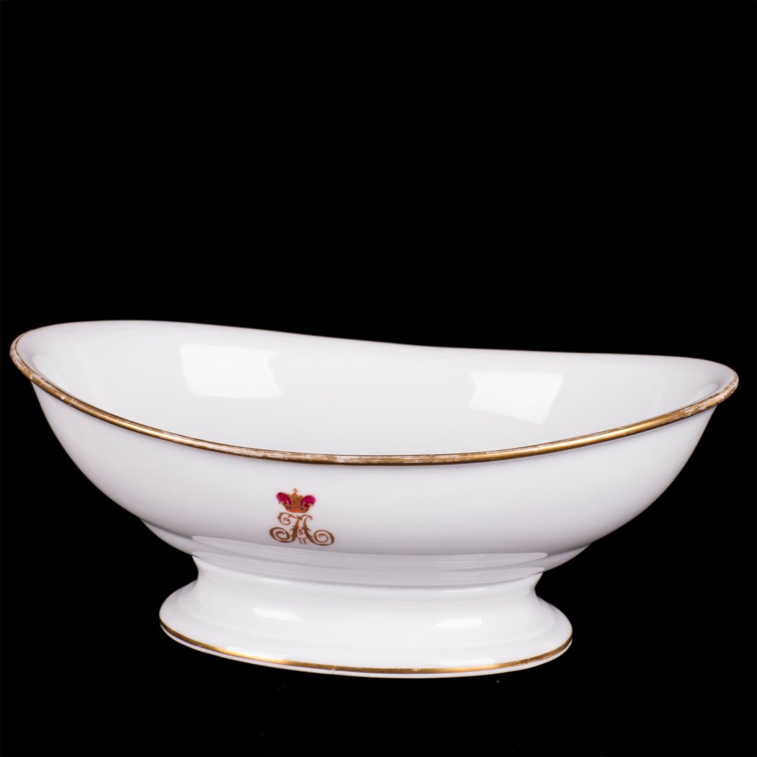 Russian porcelain and gold pattern salad bowl — image 3