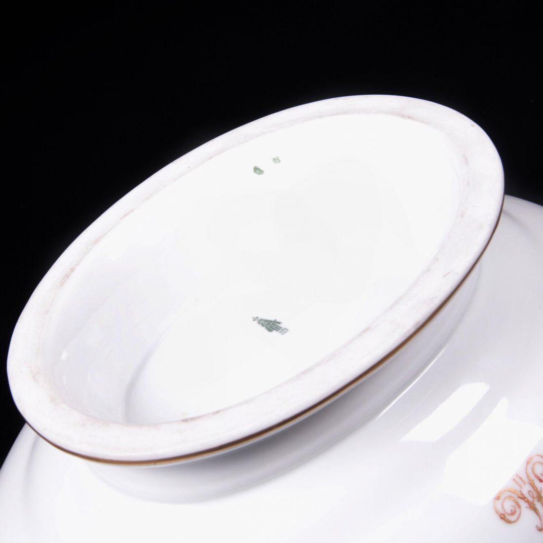Russian porcelain and gold pattern salad bowl — image 7