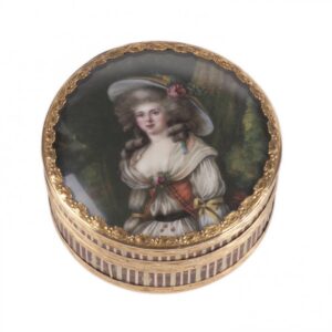 Antique 18K gold tortoise shell jewelry box — image 1