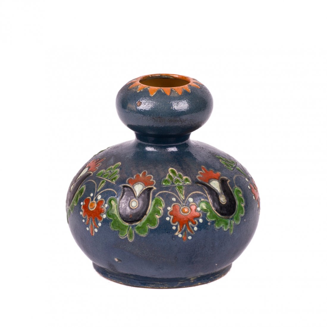 Small faience vase with painting under the cobalt — image 1