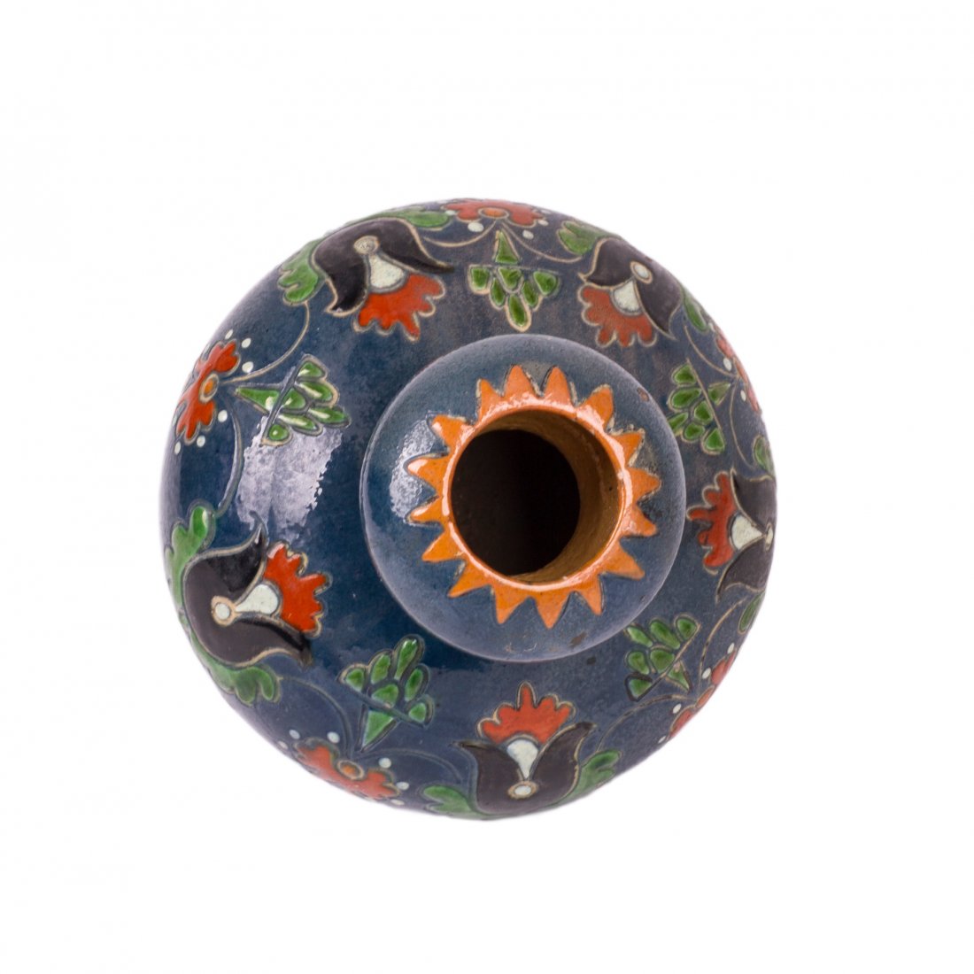 Small faience vase with painting under the cobalt — image 3