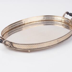 Antique French silver serving tray — image 1