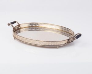 Antique French silver serving tray — image 2