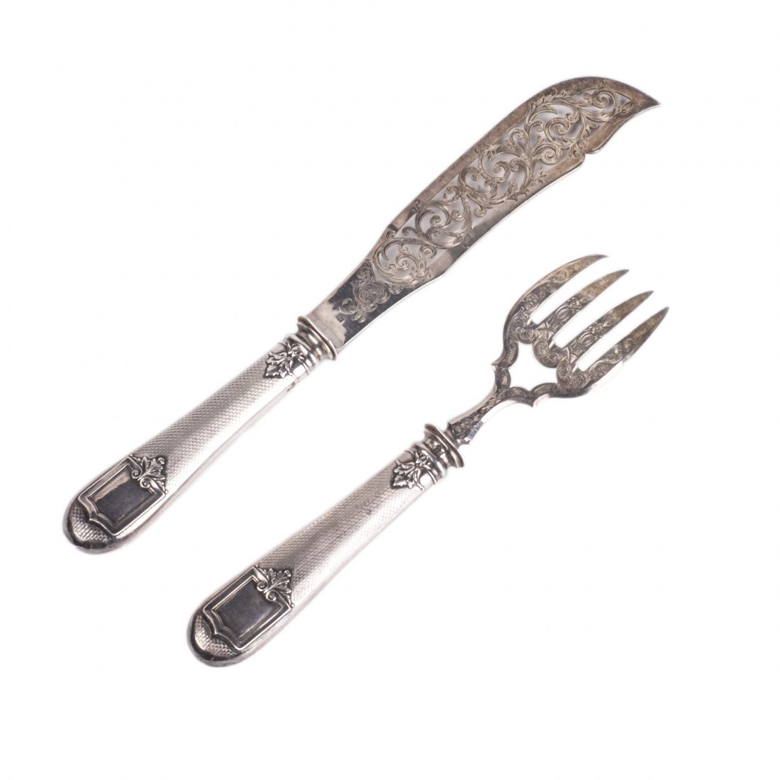 French silver set of 2 pieces for meat — image 1
