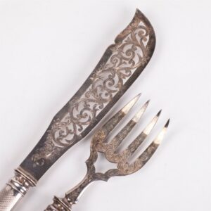 French silver set of 2 pieces for meat — image 3