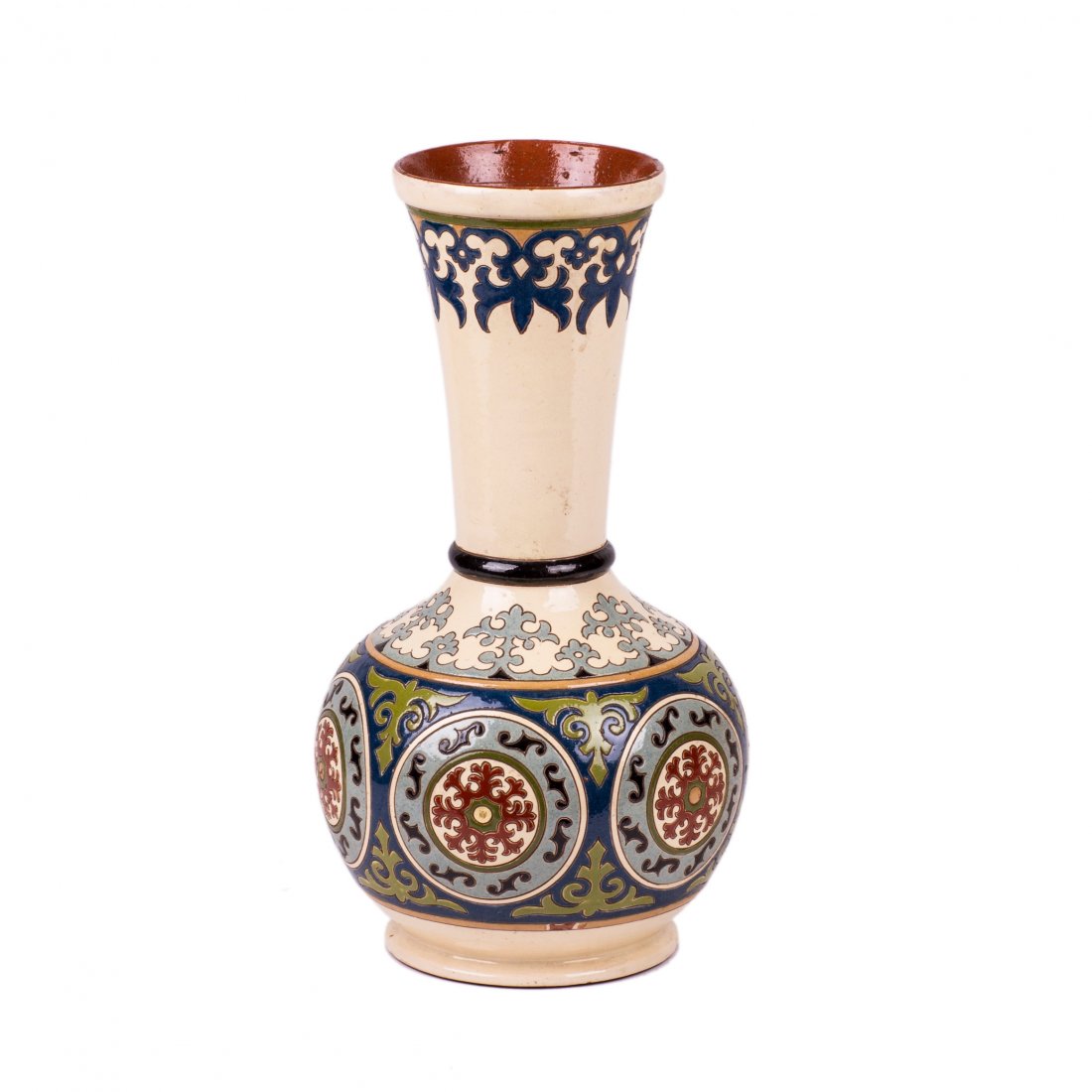 Russian majolika vase with arabesque decor — image 1