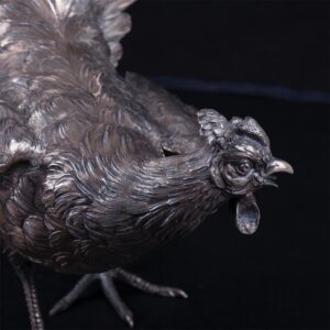 Sterling silver figure of a cock — image 2