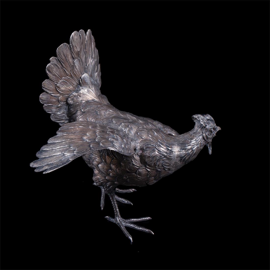 Sterling silver figure of a cock — image 3