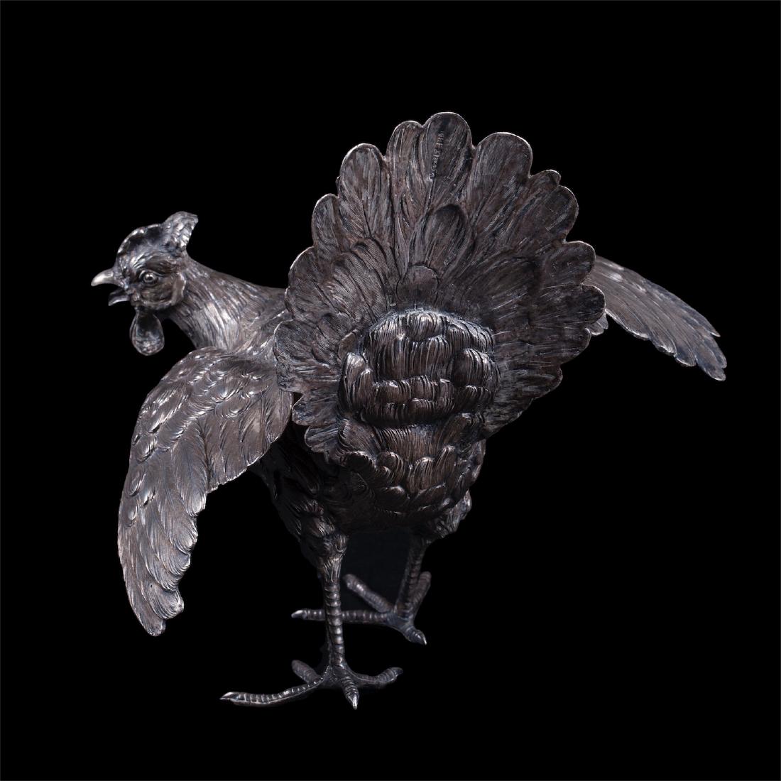 Sterling silver figure of a cock — image 4