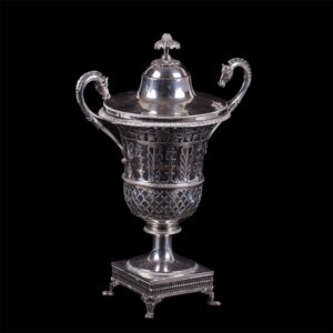 French silver and glass goblet in Empire style — image 1