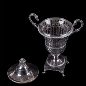 French silver and glass goblet in Empire style — image 4