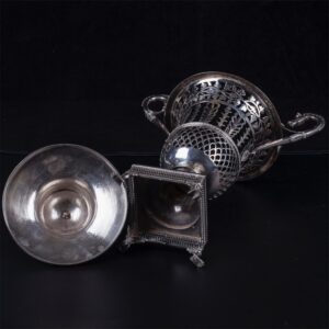 French silver and glass goblet in Empire style — image 5