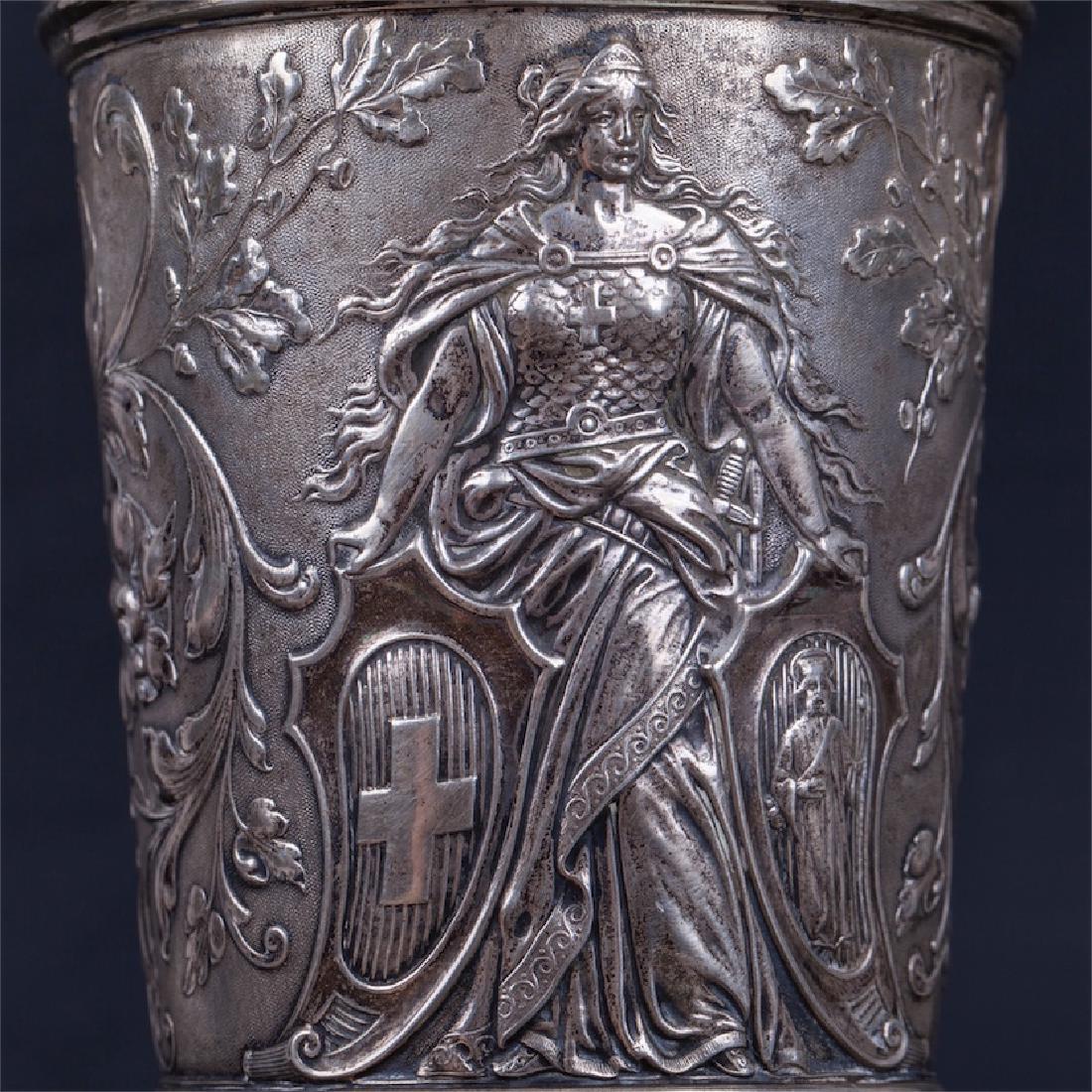 Huge antique German silver goblet — image 2
