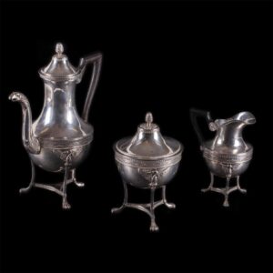Antique French silver coffee set of 3 parts — image 1