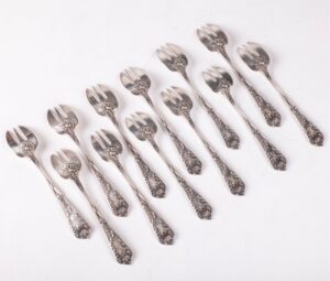 Antique set of 12 forks for oyster — image 3