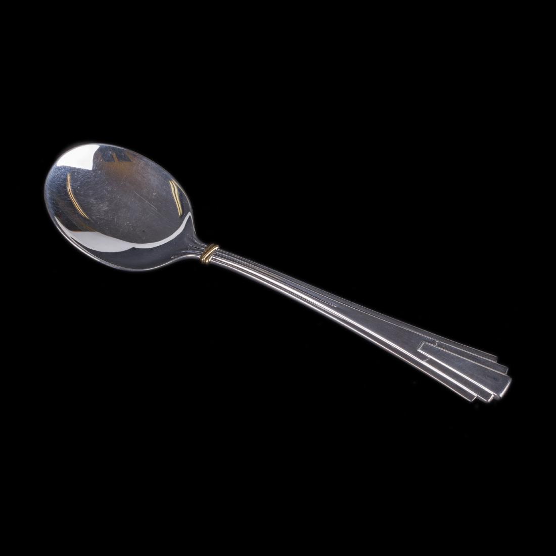 New Cartier 24K set of 6 silver teaspoons with gold — image 2