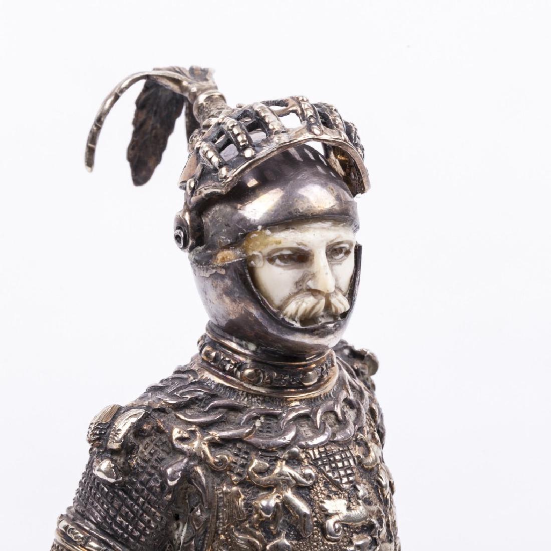 Antique sterling silver knight figure. Sterling silver — image 2