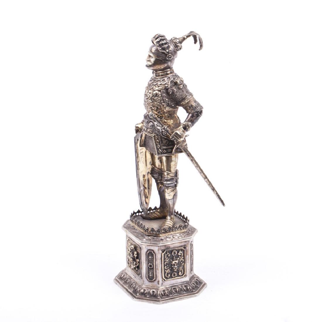 Antique sterling silver knight figure. Sterling silver — image 6