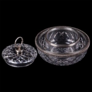 Massive "Hermes" cut glass and silver caviar bowl — image 2
