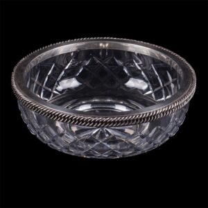 Massive "Hermes" cut glass and silver caviar bowl — image 4
