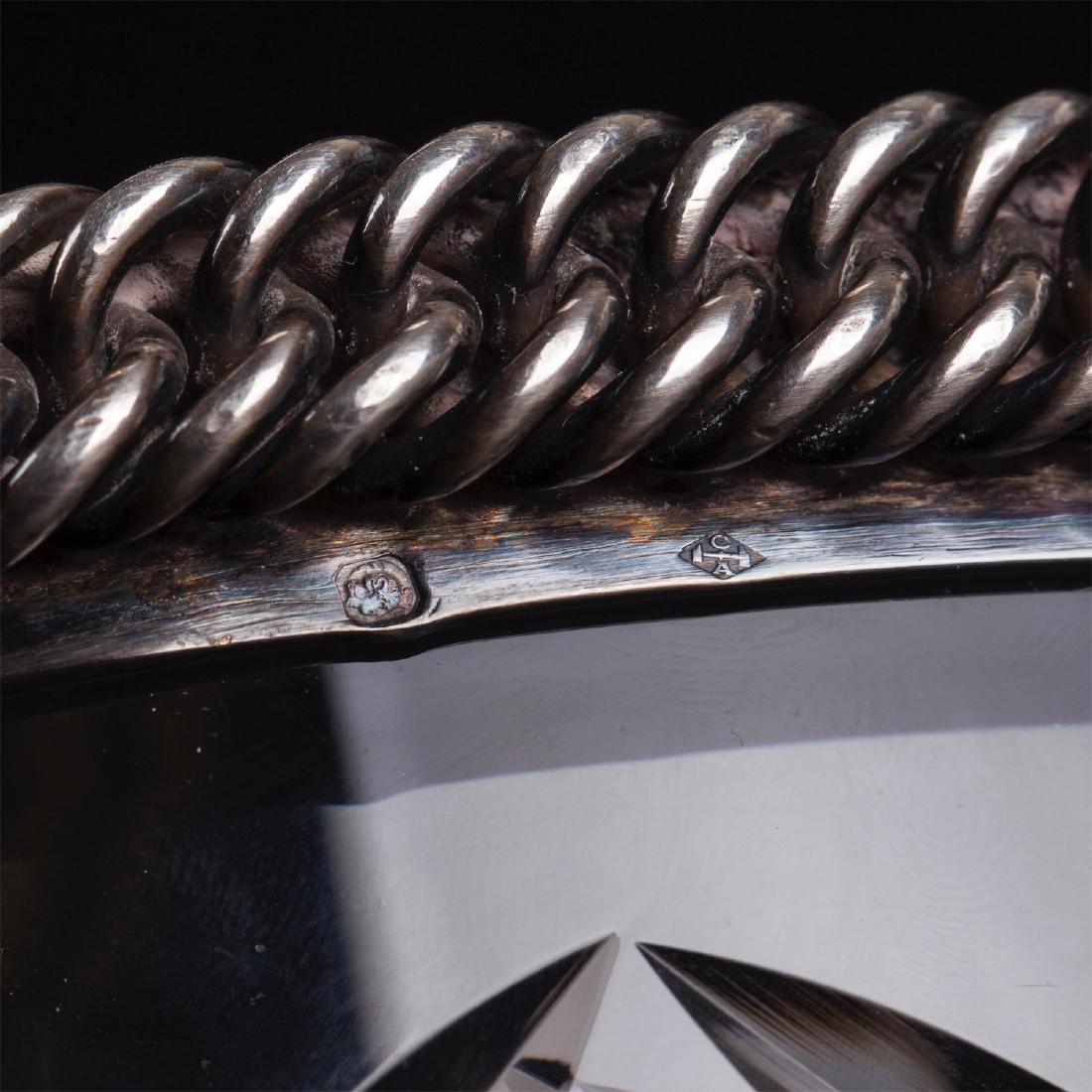 Massive "Hermes" cut glass and silver caviar bowl — image 9
