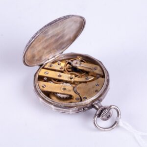 Silver pocket watch with enamel dial. — image 3