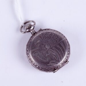 Silver pocket watch with enamel dial. — image 4