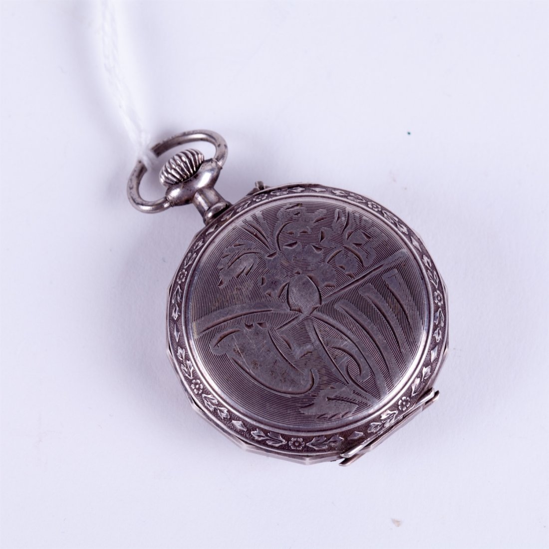 Silver pocket watch with enamel dial. — image 4
