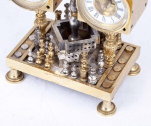 Tiffany desk chess and gambling compendium clock — image 2