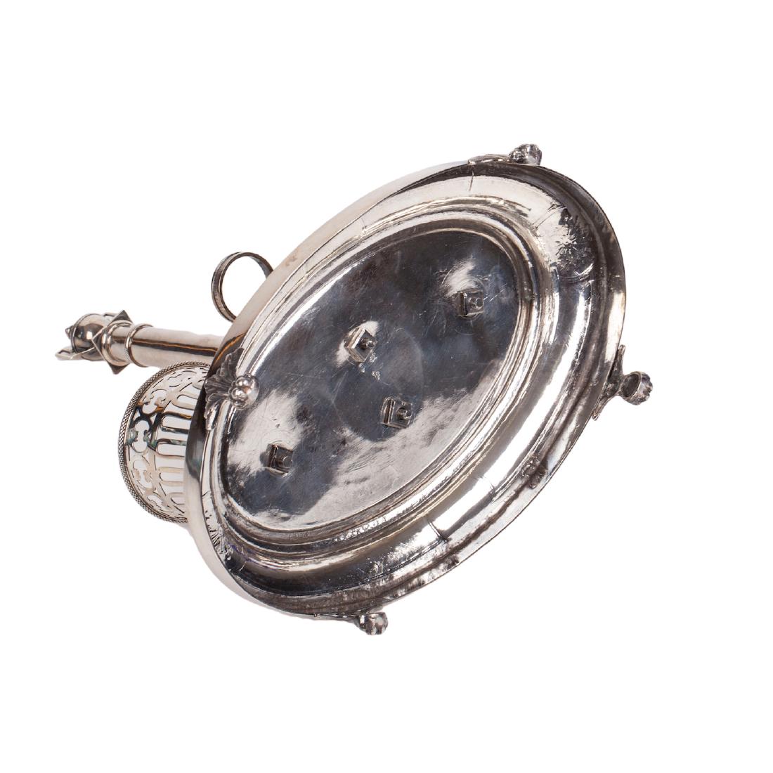 Antique French cruet stand with blue glass — image 6
