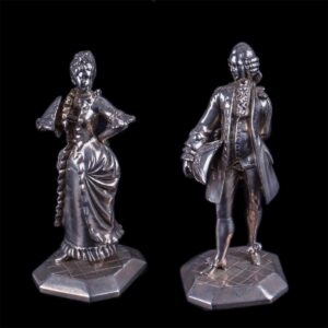 Pair of silver figures. 19 century — image 1