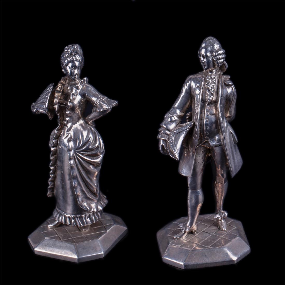 Pair of silver figures. 19 century — image 1