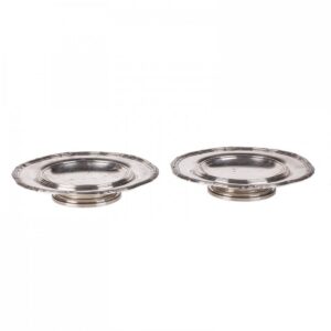 A pair of antique French plates on legs — image 1
