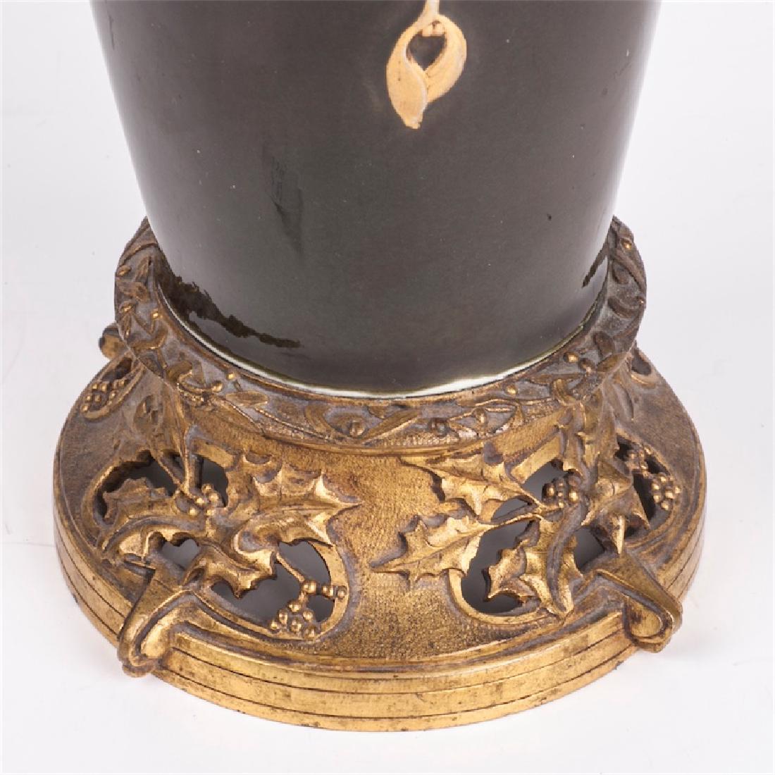 Antique French porcelain vase with bronze inserts — image 6
