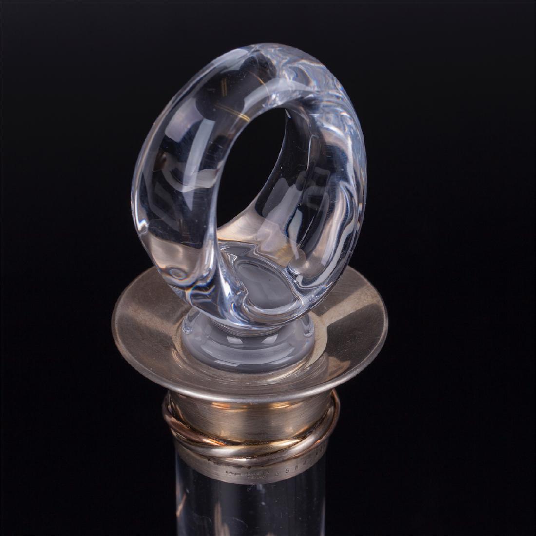Cartier decanter with silver rope collar & 2 silver — image 11