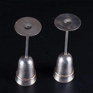 Cartier decanter with silver rope collar & 2 silver — image 4