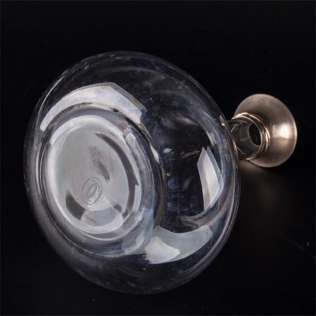 Cartier decanter with silver rope collar & 2 silver — image 6