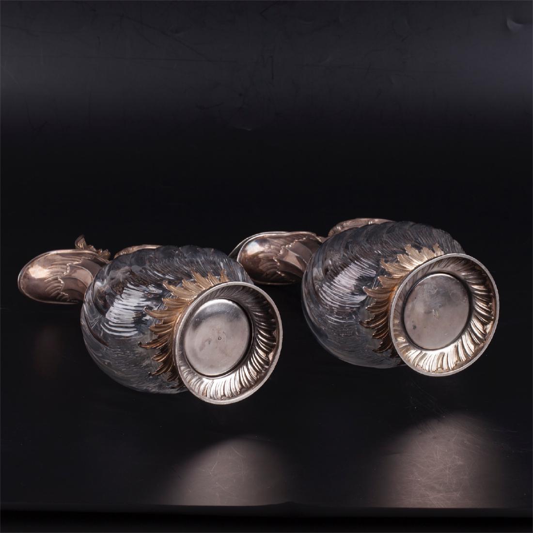 French pair of silver mounted claret jugs — image 3