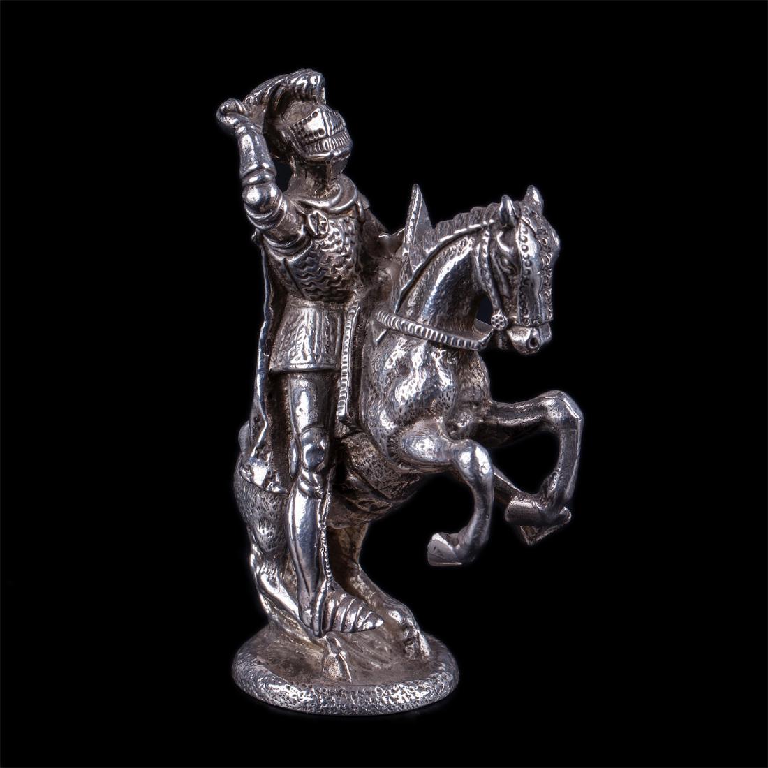 Silver figure "Knight on the horse" — image 1