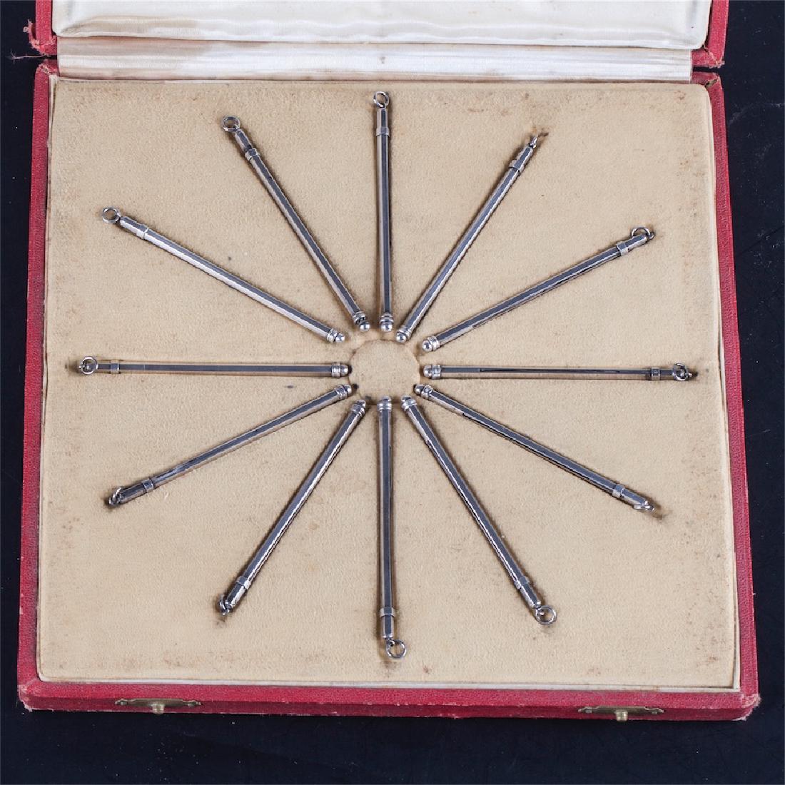 Cartier 12 piece set of silver swizzle sticks. 1930 y. — image 2