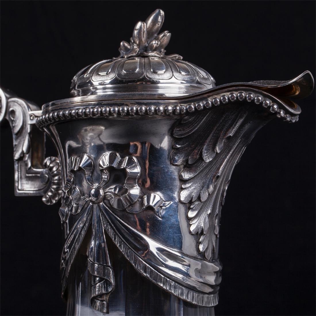 French pair of massive silver mounted claret jugs — image 3