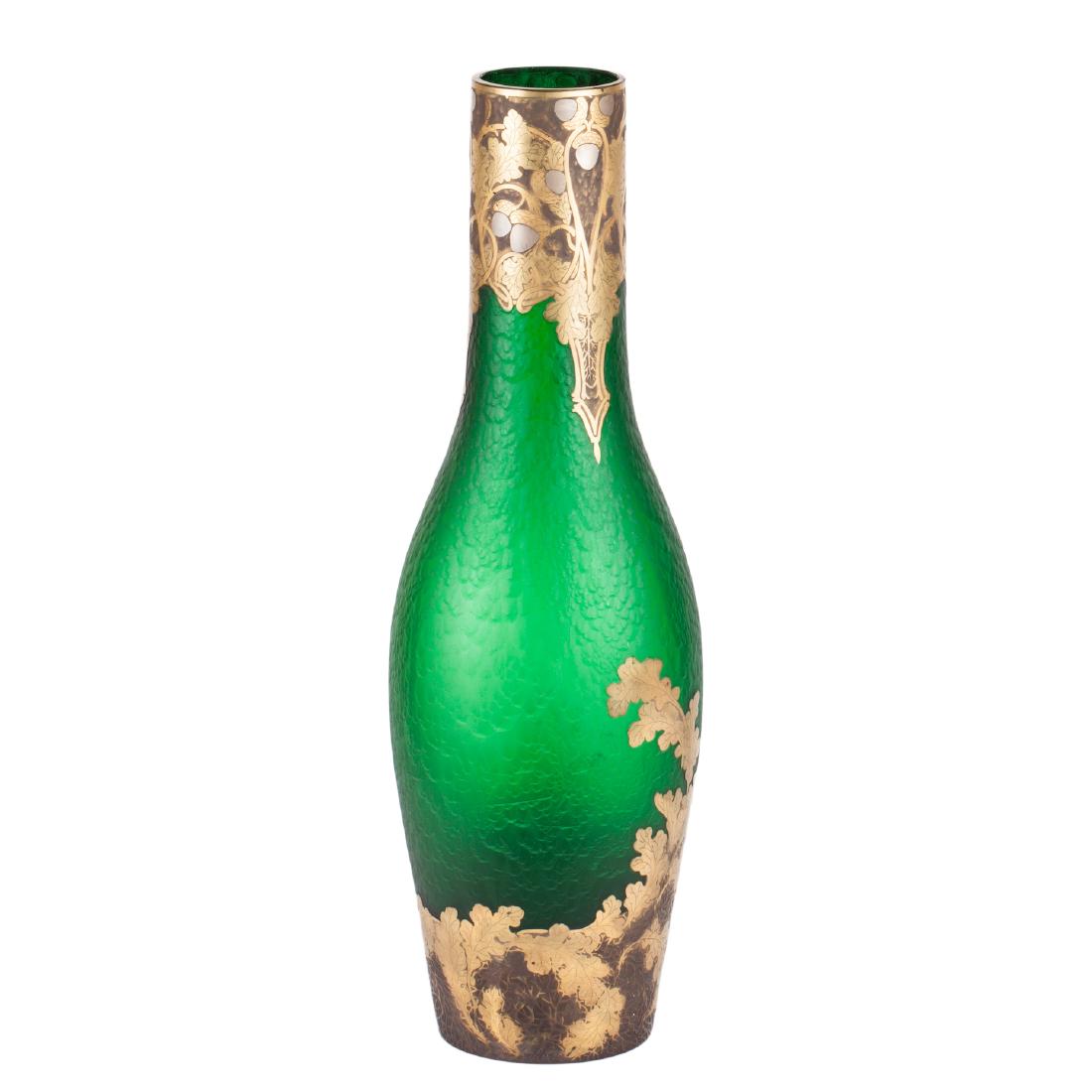 Huge Green Glass Vase by Francois-Theodore Legras — image 2