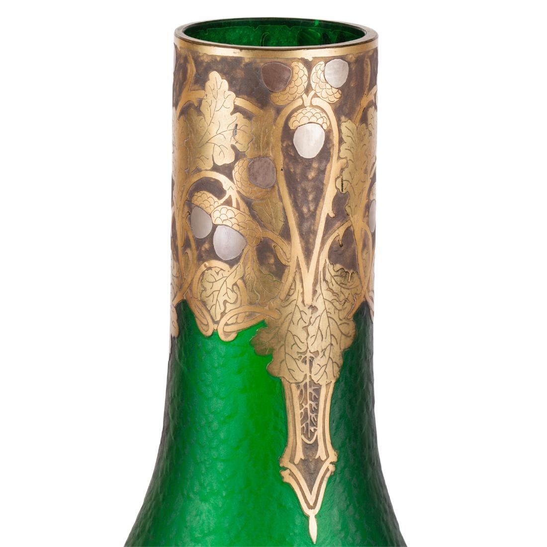 Huge Green Glass Vase by Francois-Theodore Legras — image 3