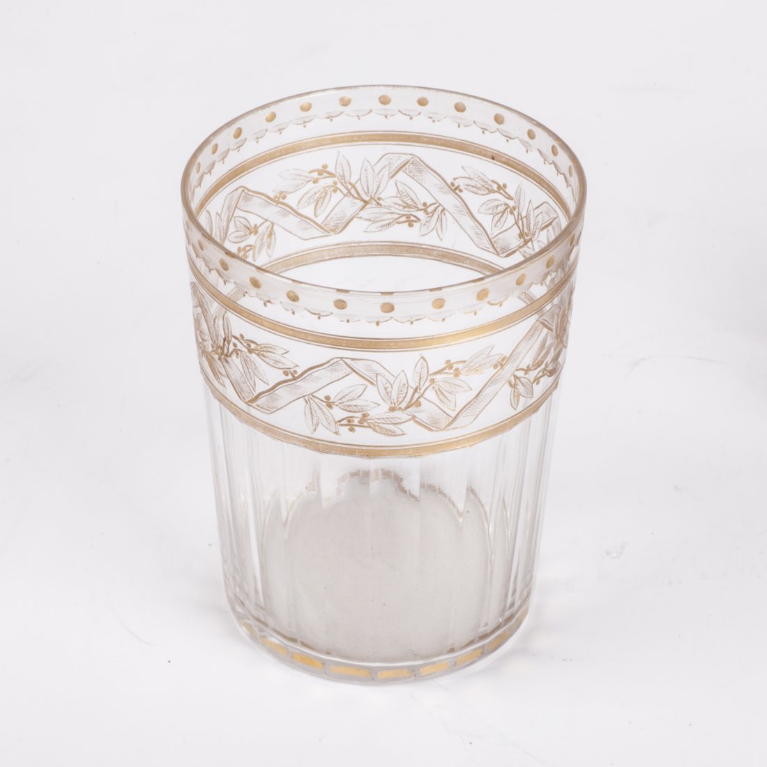 Antique French silver-gilt and tea holder with a glass — image 3