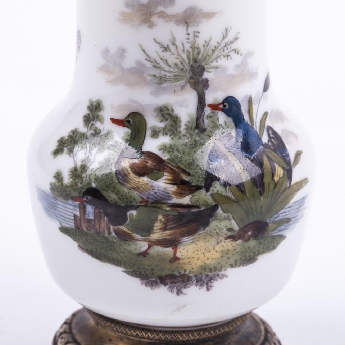 French "Risler & Carre" silver and porcelain vase — image 4
