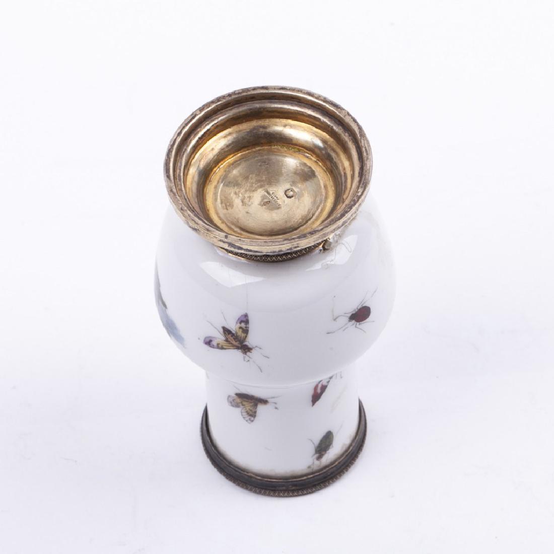 French "Risler & Carre" silver and porcelain vase — image 5