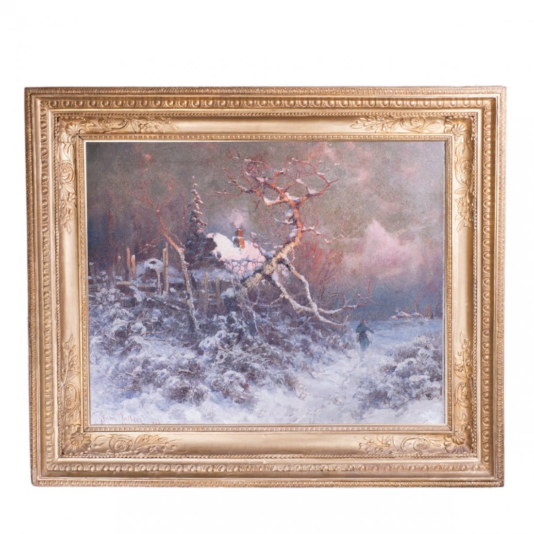 U.U.Klever oil on canvas painting "Winter evening" — image 1