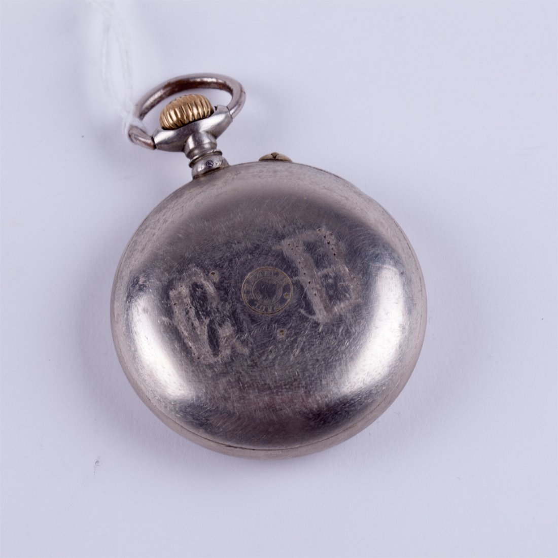 Pocket watch steel case with enamel dial. — image 2